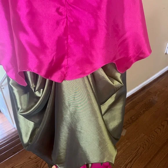 Fairy Queen Adult Pink and Green Lace Dress - Picture 9 of 14